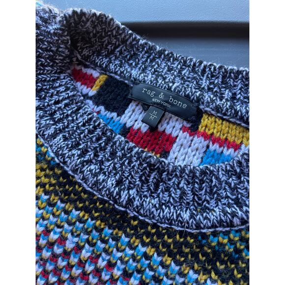 Rag & Bone Willow Rainbow Merino Wool Crewneck Sweater sz M - Picture 8 of 10